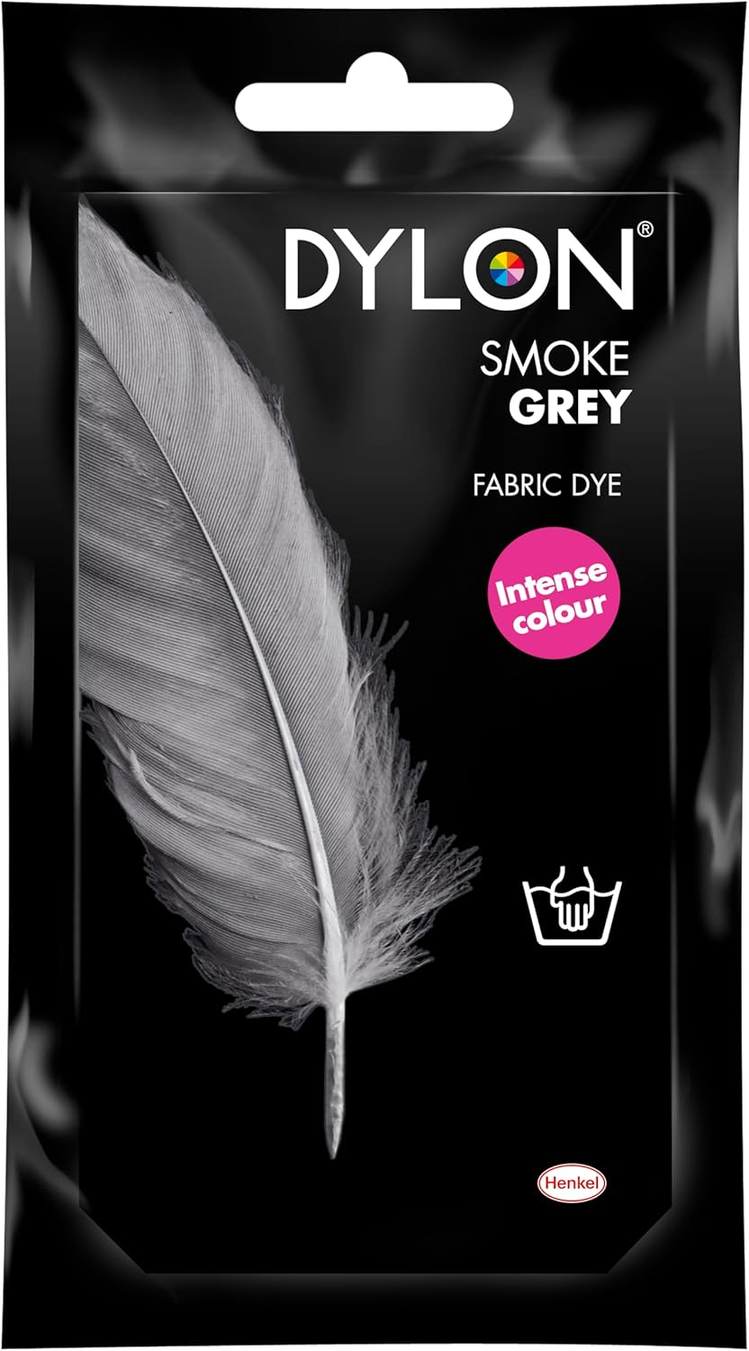 DYLON Hand Dye, Fabric Dye Sachet for Clothes, Soft Furnishings and Projects, 50 g - Smoke Grey