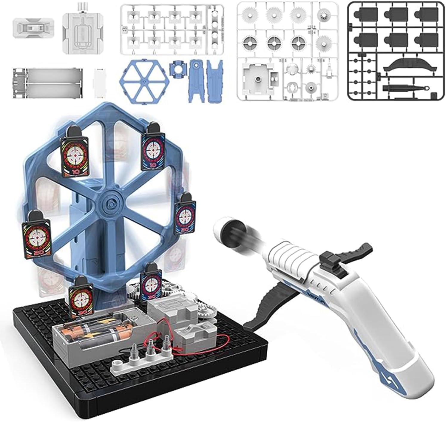 Learning Toys Educational Science Kit Shooting Games, Kids Electronics Kit Building Blocks Set, STEM Toys Science Experiments Birthday Gift Age 8+