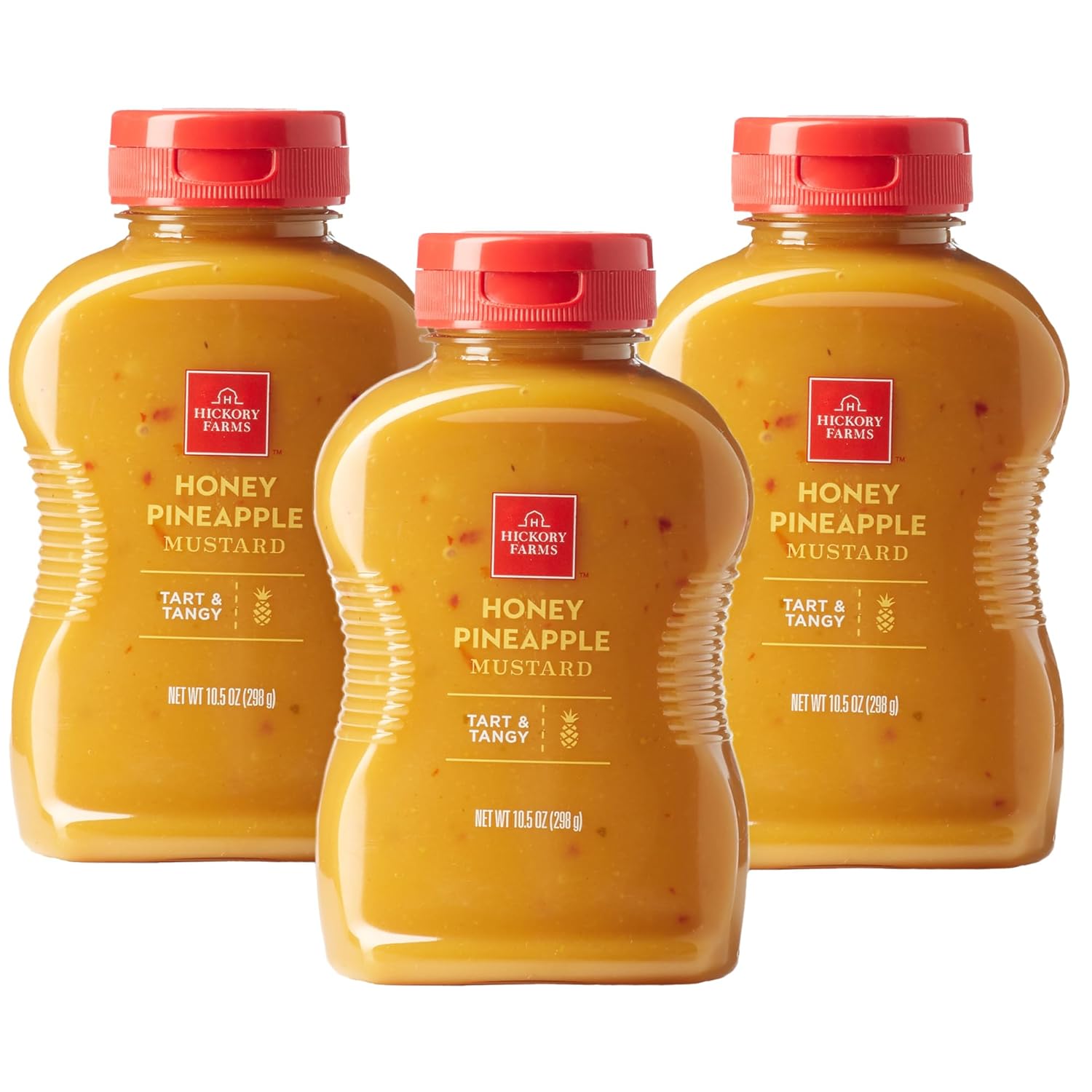 Hickory Farms Pineapple Honey Mustard (10.5 ounce, Pack of 3) - Gourmet Mustarrd Great for Charcuterie Boards, Snacking, and Recipes