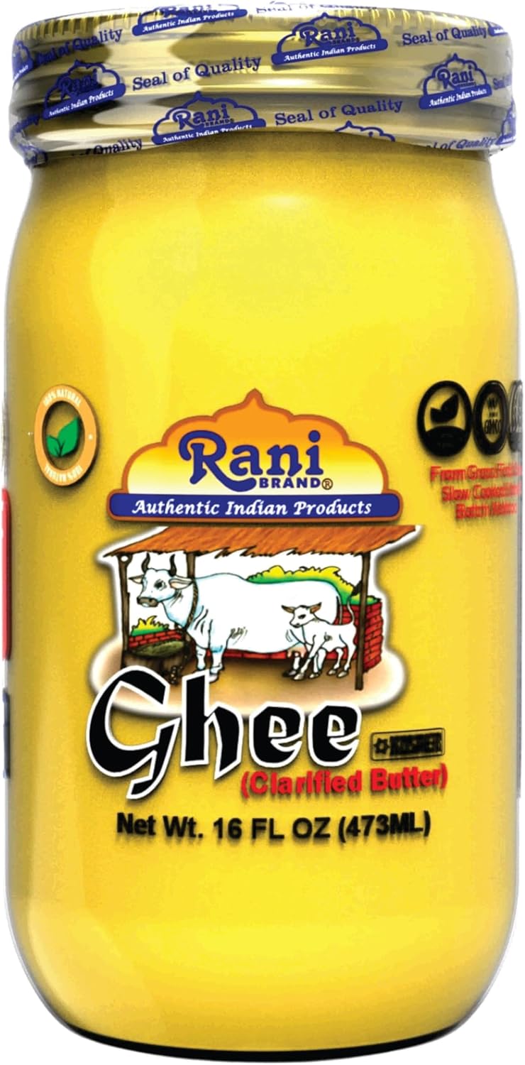 Rani Ghee Pure & Natural from Grass Fed Cows (Clarified Butter) 16oz (1lb) 454g ~ Glass Jar | Paleo & Keto Friendly | Gluten Free | Product of USA