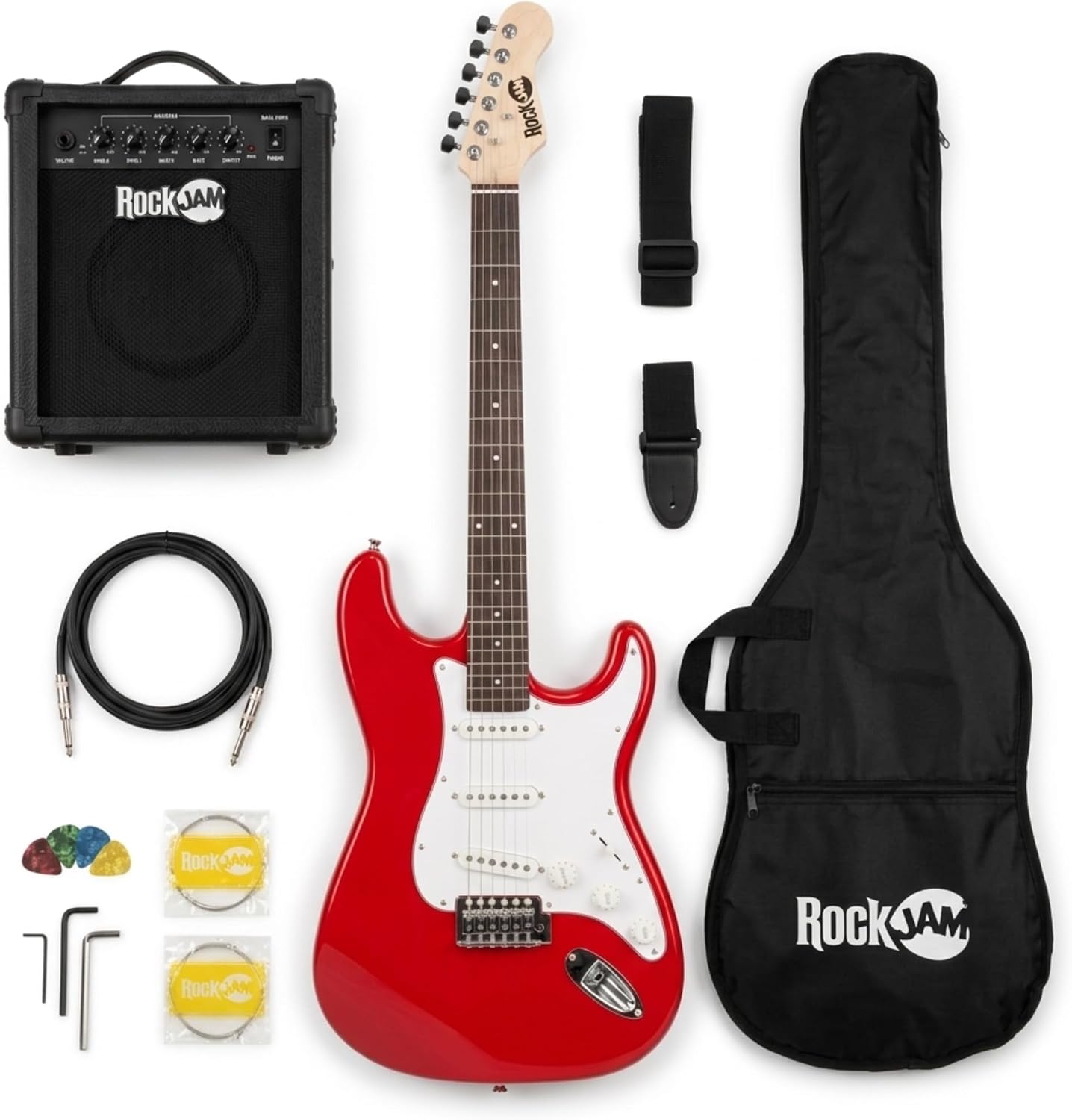 RockJam Electric Guitar Kit with Amp, Bag, Whammy, Strap, Lead, Spare Strings & Lessons