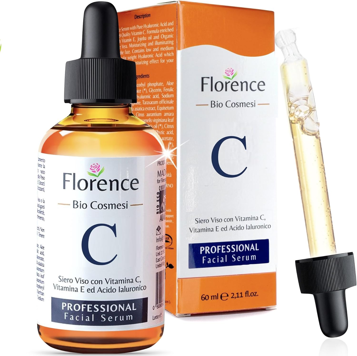 Big 2.11oz. Organic Vitamin C Serum for Face. Anti-Dark Spots, Wrinkles Skin Repair Serum with Hyaluronic Acid, Vitamin C & Niacinamide. All-in-One Brightening, Anti Aging Facial & Eye Area Skincare