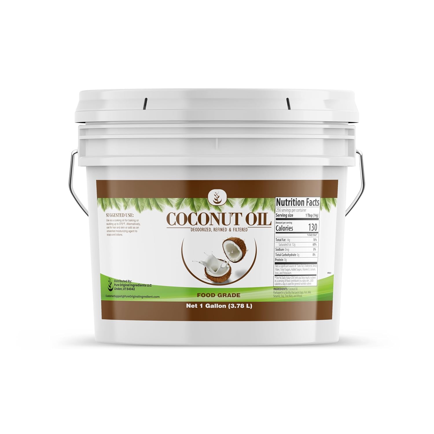 Pure Original Ingredients, Coconut Oil, 1 Gallon