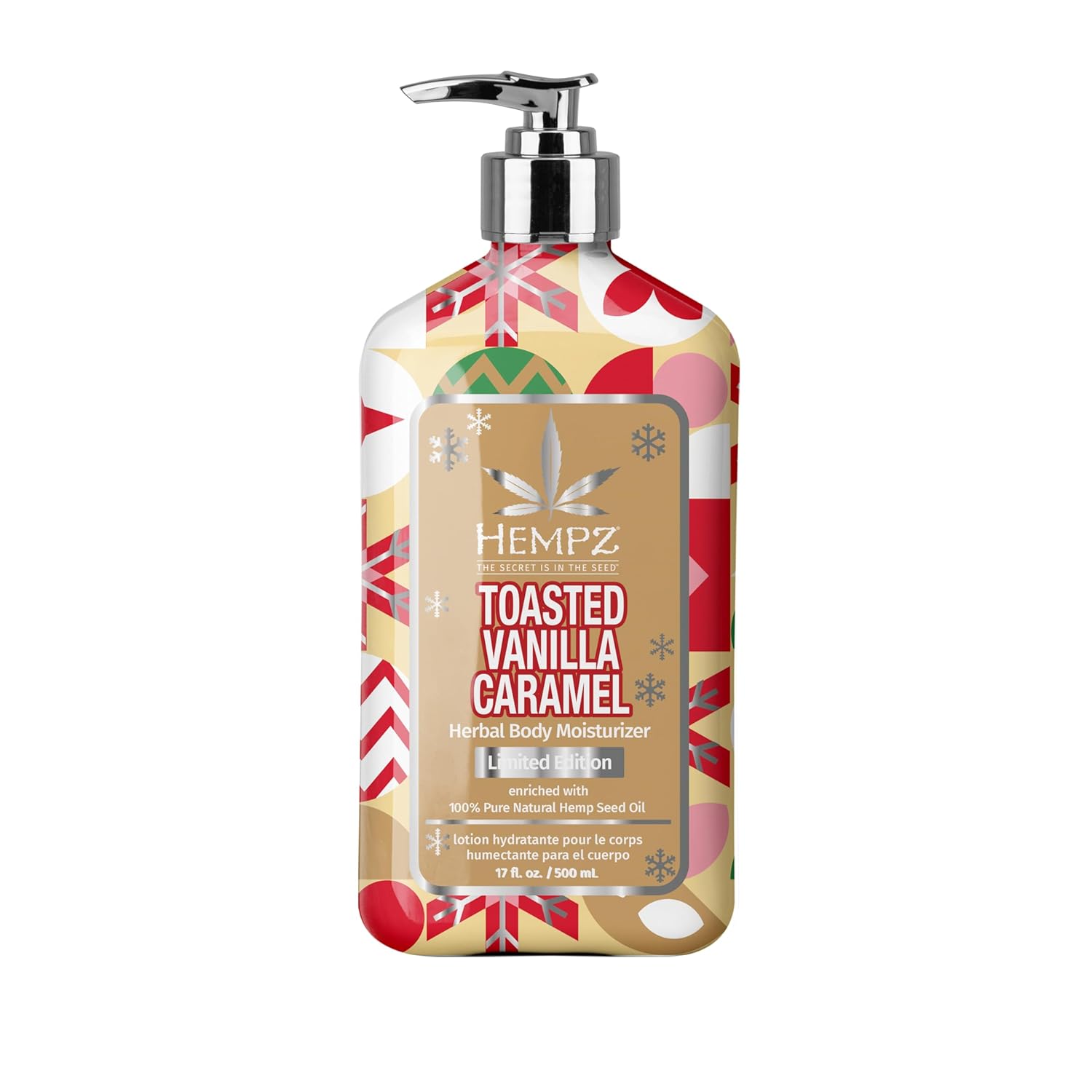 Hempz Toasted Vanilla Caramel Body Lotion, Moisturizer for men and women, Holiday Gifts, 17 oz