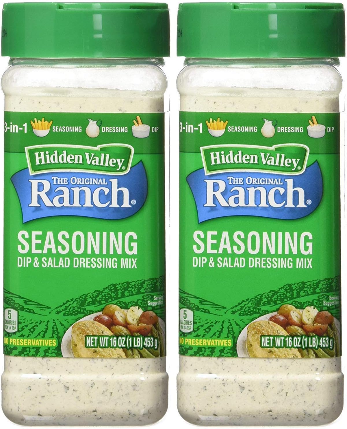 HIDDEN VALLEY THE Original Ranch Seasoning and Salad Dressing Mix 1 x 453g American Import - Pack of 2