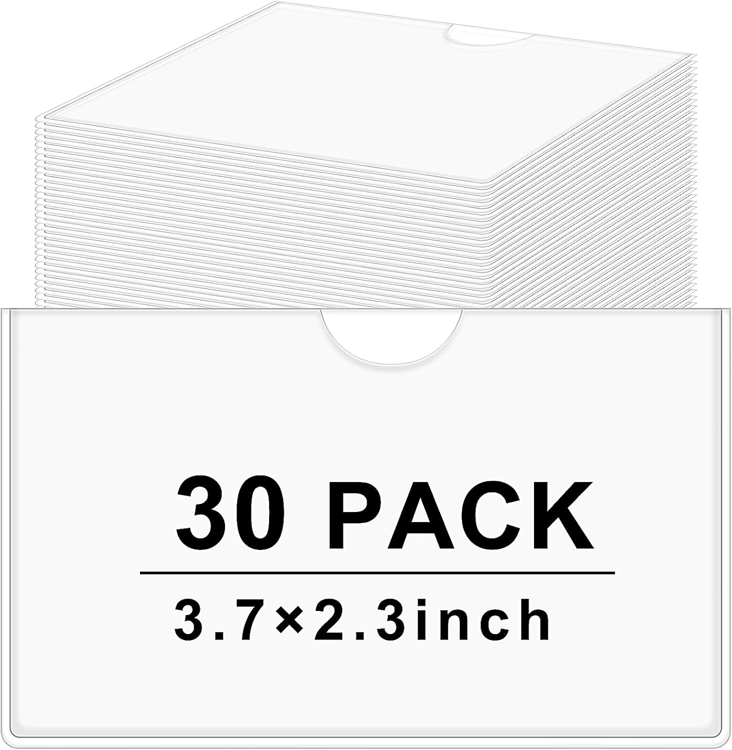 30 Pack Self-adhesive Index Card Pockets with Top Open for Loading - Ideal Index Card Holder for Organizing and Protecting - Crystal Clear Plastic(3.7 x 2.3 Inches)