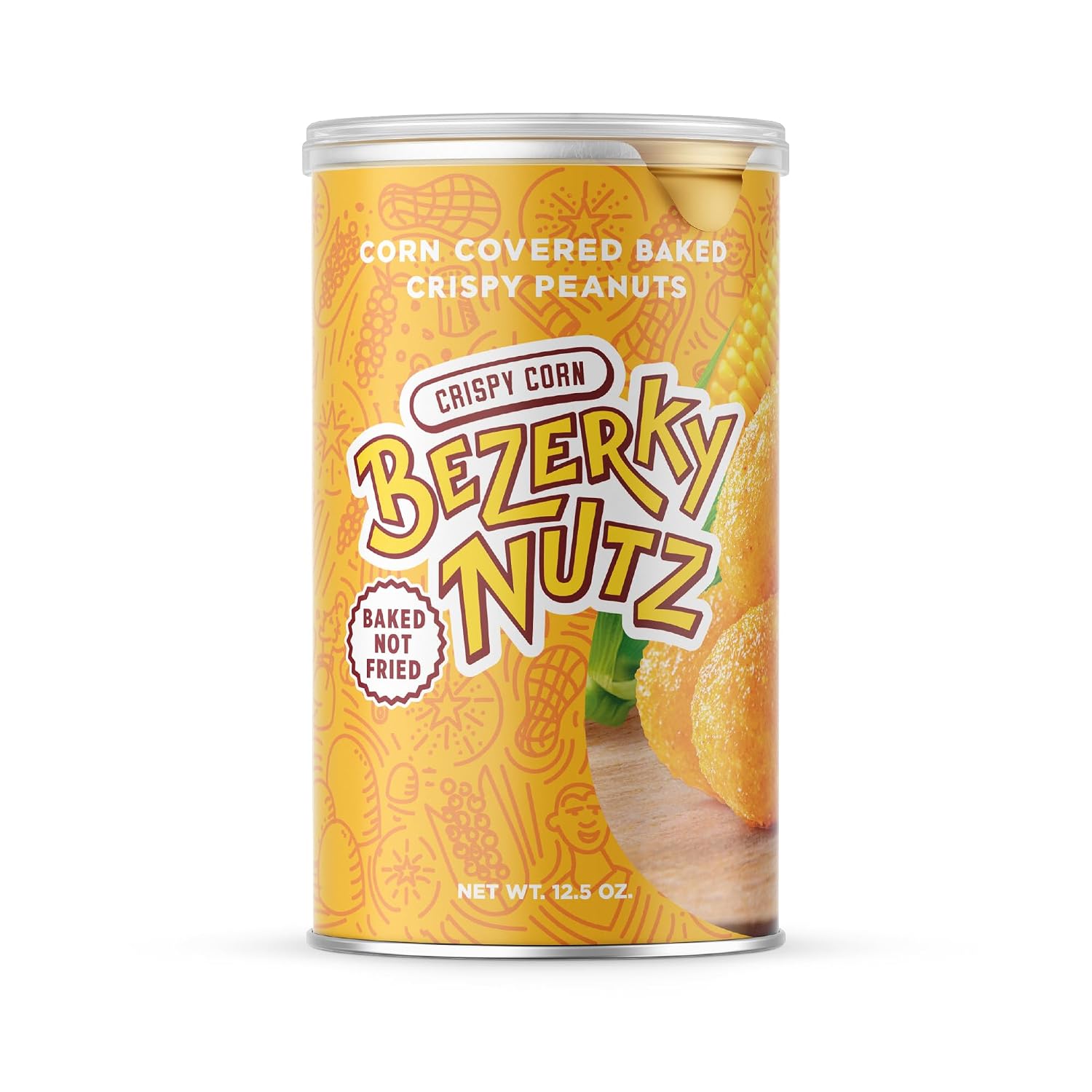 Bezerky Corn Coated Peanuts | Baked Crispy Nuts | Crunchy Corn Snack | Flavorful Lebanese Kri Kri Nuts | Ready to Eat Savory Snack | 12.5oz (Pack of 1)