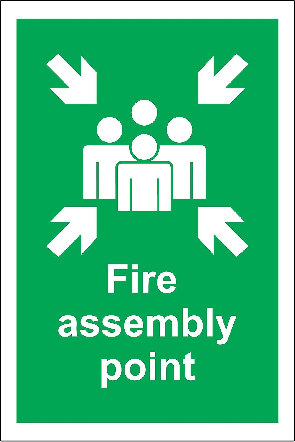 FIRE ASSEMBLY POINT - HEALTH AND SAFETY SIGN - 300mm x 400mm 3mm Aluminium Composite ultra hi-durability sign