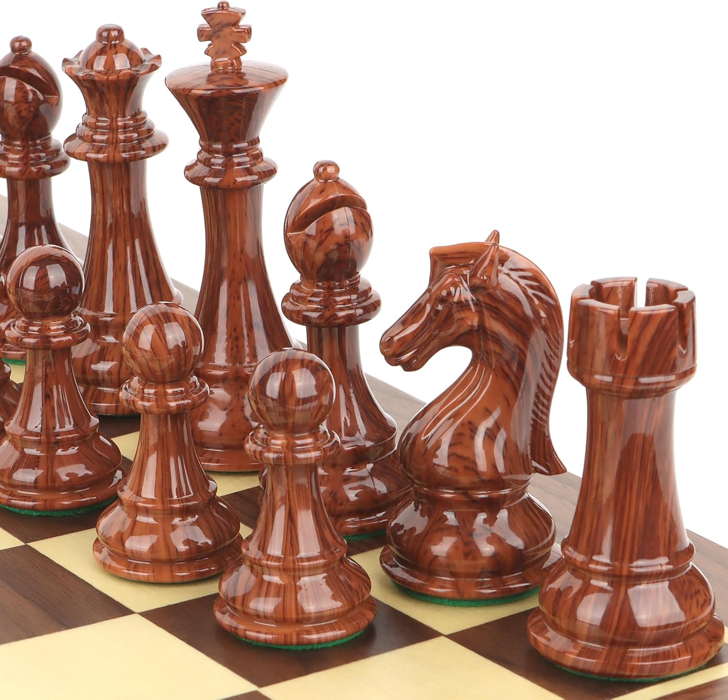 Large High Polymer Weighted Chess Pieces with 3.8'' King - 2 Extra Queens, Tournament Chess Set - Chess Pieces Only, Travel Chess Sets with Storage Bag for Family Board Game Gift