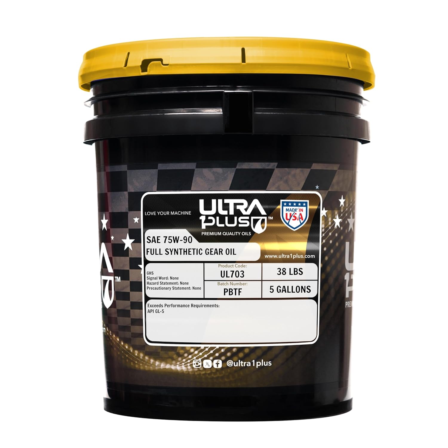 ULTRA 1PLUS SAE 75W-90 Synthetic Gear Oil, API GL-5 | 5 Gallon Pail