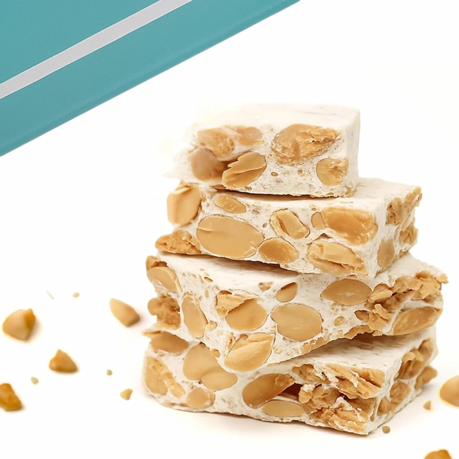 Andy Anand Chocolatier Sugar Free Almond Soft Nougat Brittle, Made in Italy, Gluten Free Nougat Candy Turrones From Spain, Premium Almond Candy with Chewy Softness in Every Bite (18 Pieces - 7 Oz)