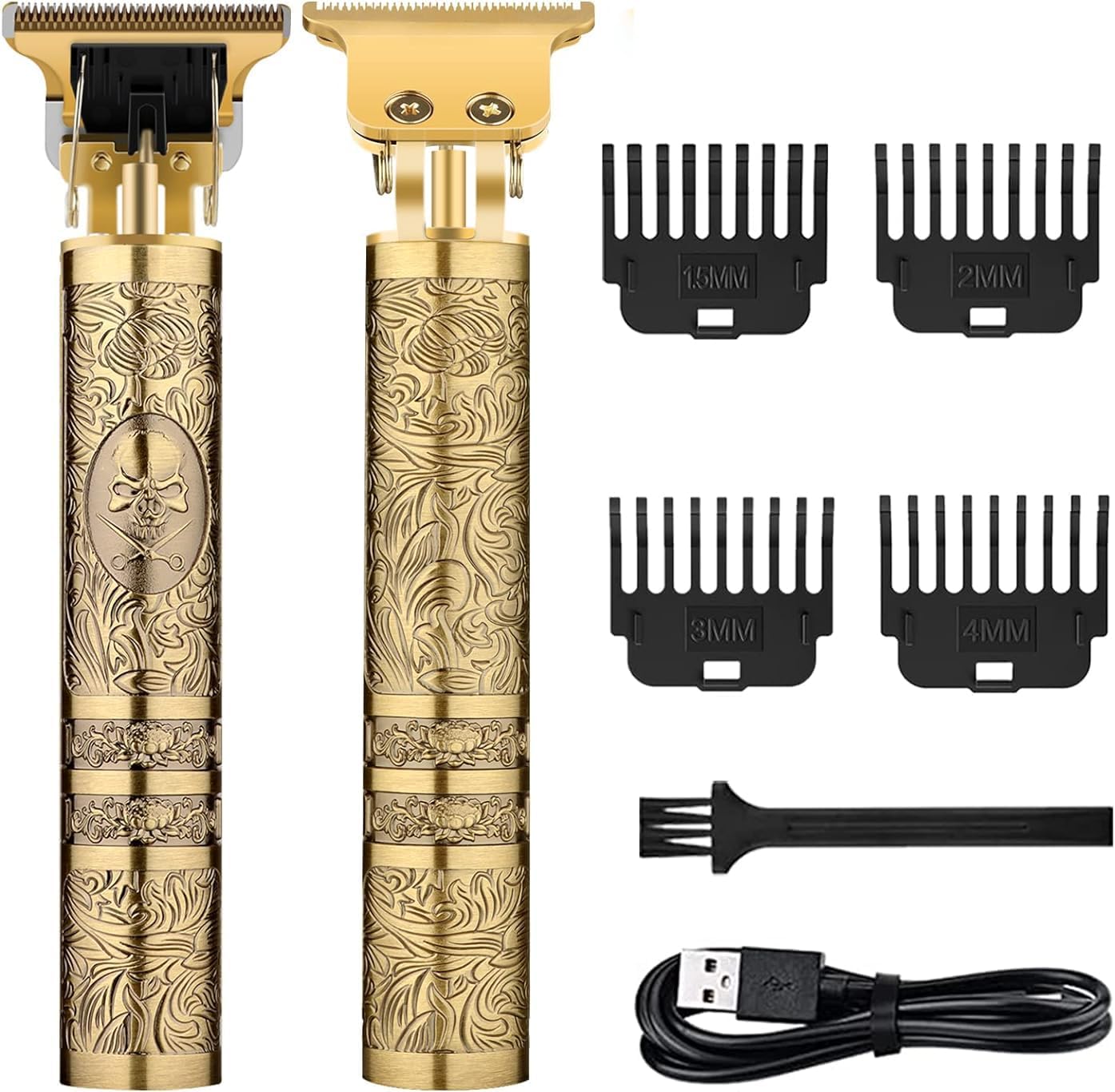Hair Clippers Men, Beard Trimmer, Rechargeable Hair Trimmer with 4 Limit Combs, Beard Grooming Kit for Barbers Haircut, USB Charging, Professional Hair Trimmer Gifts for Men
