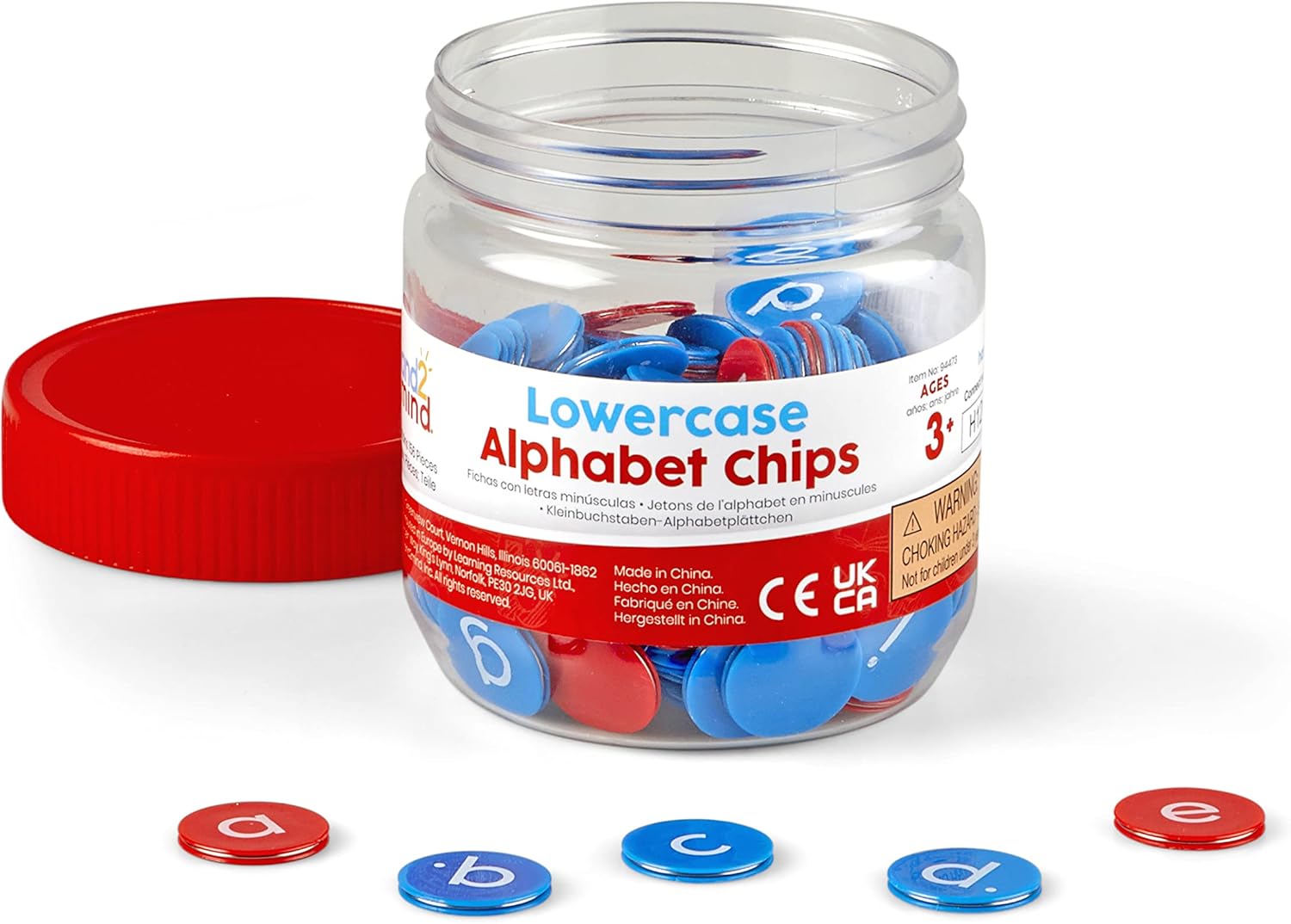 Learning Resources Lowercase Alphabet Counters, Set of 6 x 26 Counters with Consonants & Vowels for Classroom & Home Literacy Learning Activities, Ages 3+, Multicolor,One Size,94473
