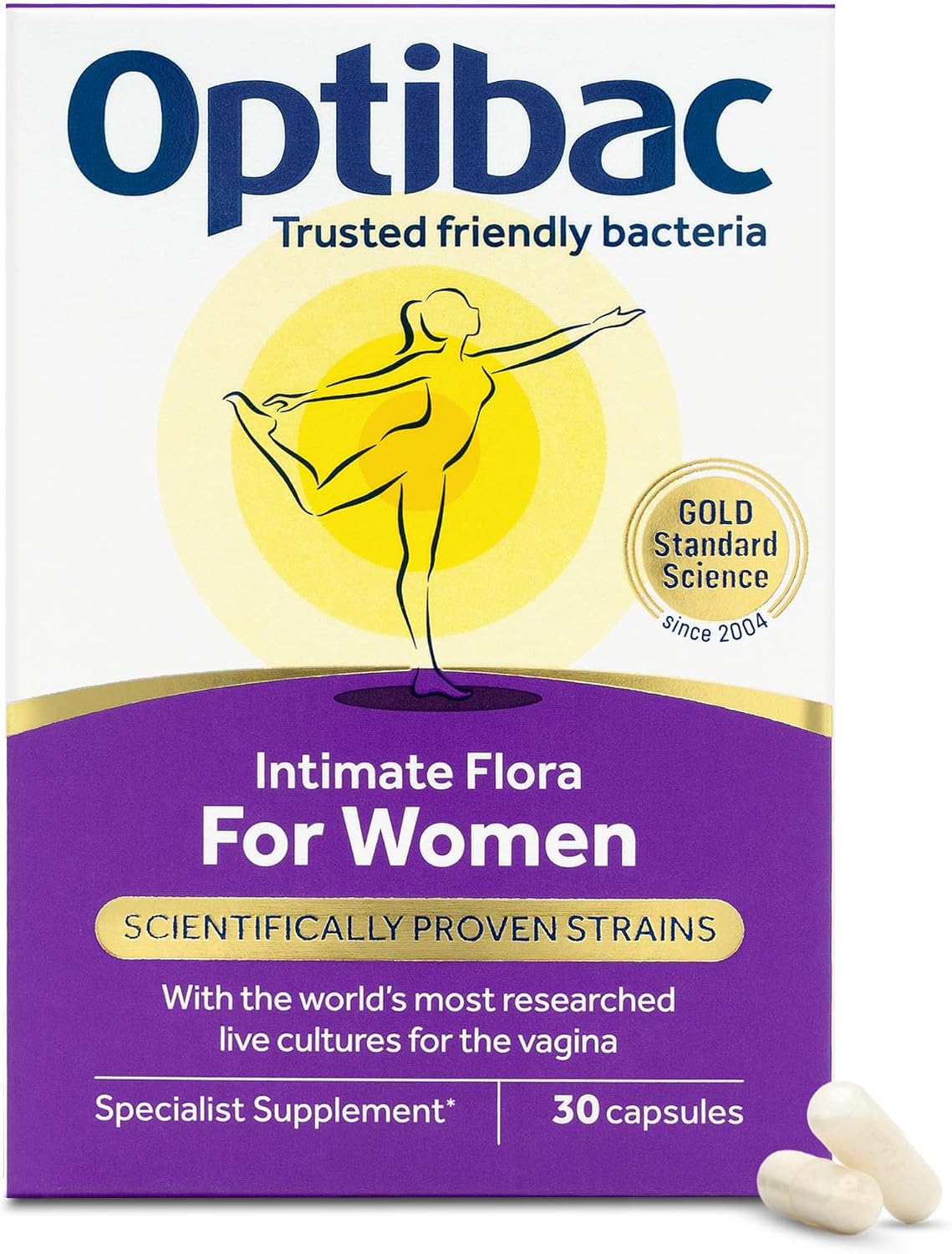 Optibac Probiotics for Women - Vaginal Probiotics - Most Researched Strains for Intimate Flora - Lactobacillus Reuteri RC-14 & Lactobacillus Rhamnosus GR-1-30 Vegan Capsules