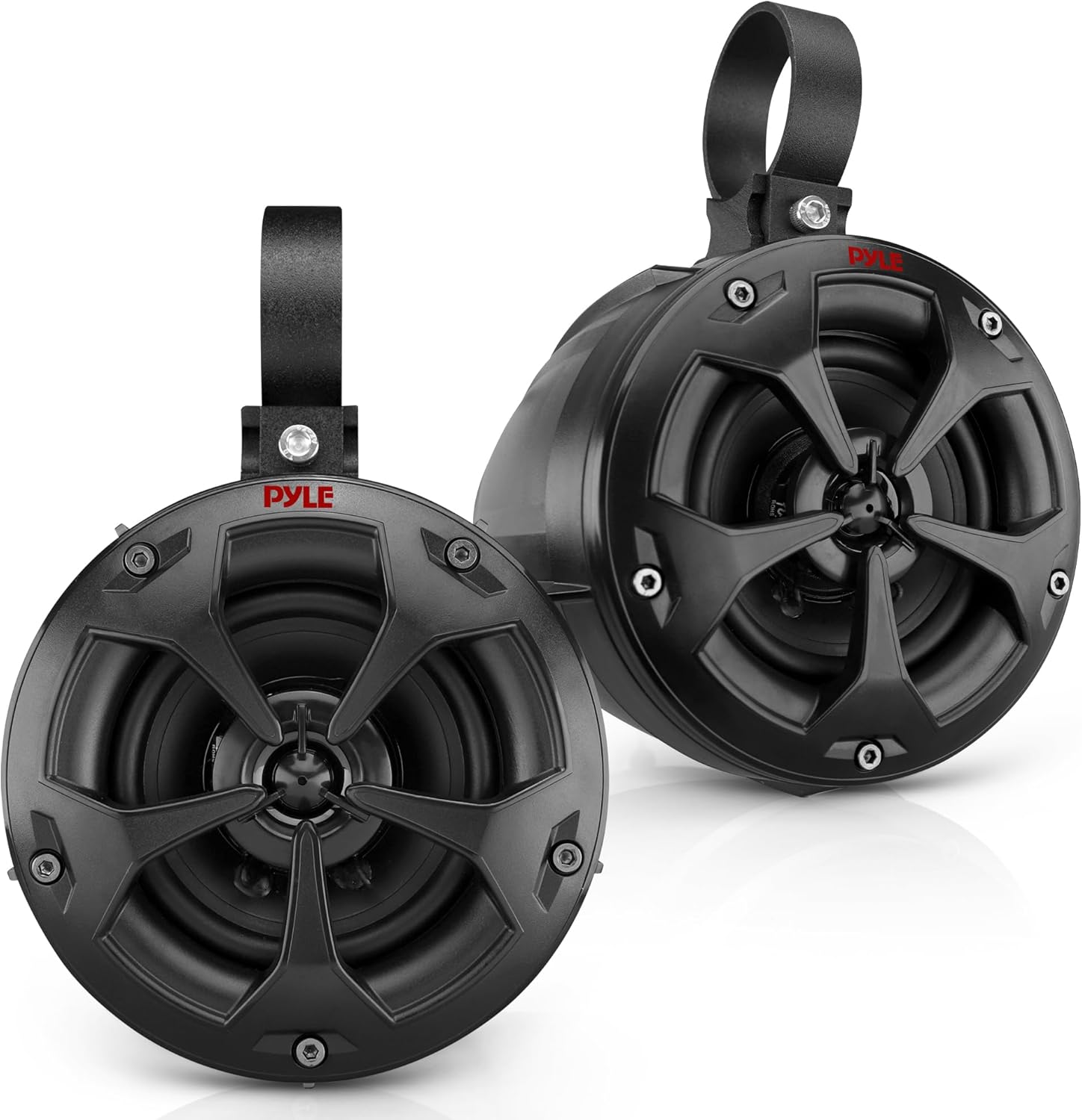 Pyle 2-Way Dual Waterproof Off-Road Speakers, 4 Inch 800 Watt Marine Grade Wakeboard Tower Speakers System, Full Range Outdoor Audio Stereo Speaker for ATV, UTV, Quad, Jeep, Boat - PLUTV41BK, Black
