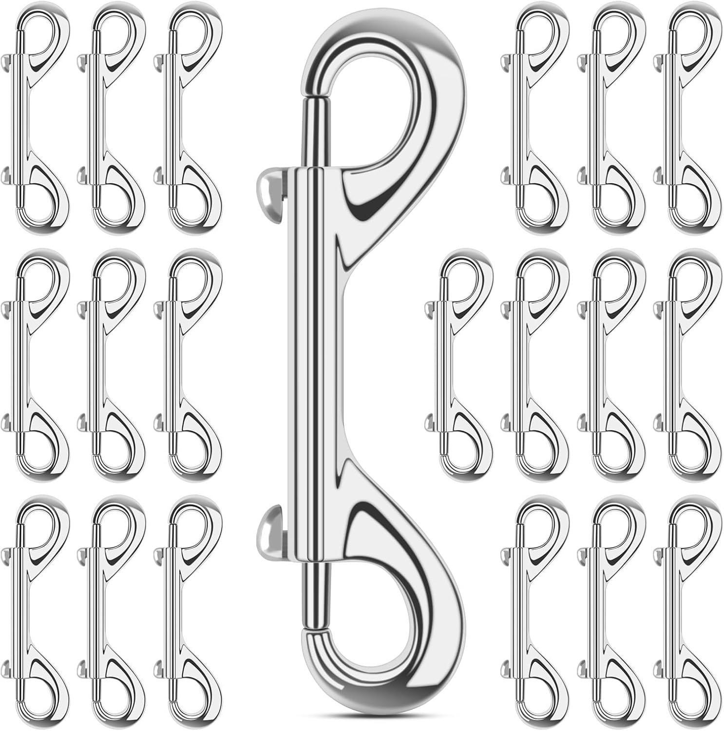 ERKOON 3.5 inch Double Ended snap Hooks,110lbs Metal Clips Load Capacity Zinc Alloy Double Sided Clips Heavy Duty Trigger Snap for Dogs Leashes/Water Bucket/Horse Feed/Hammocks Bolt snap