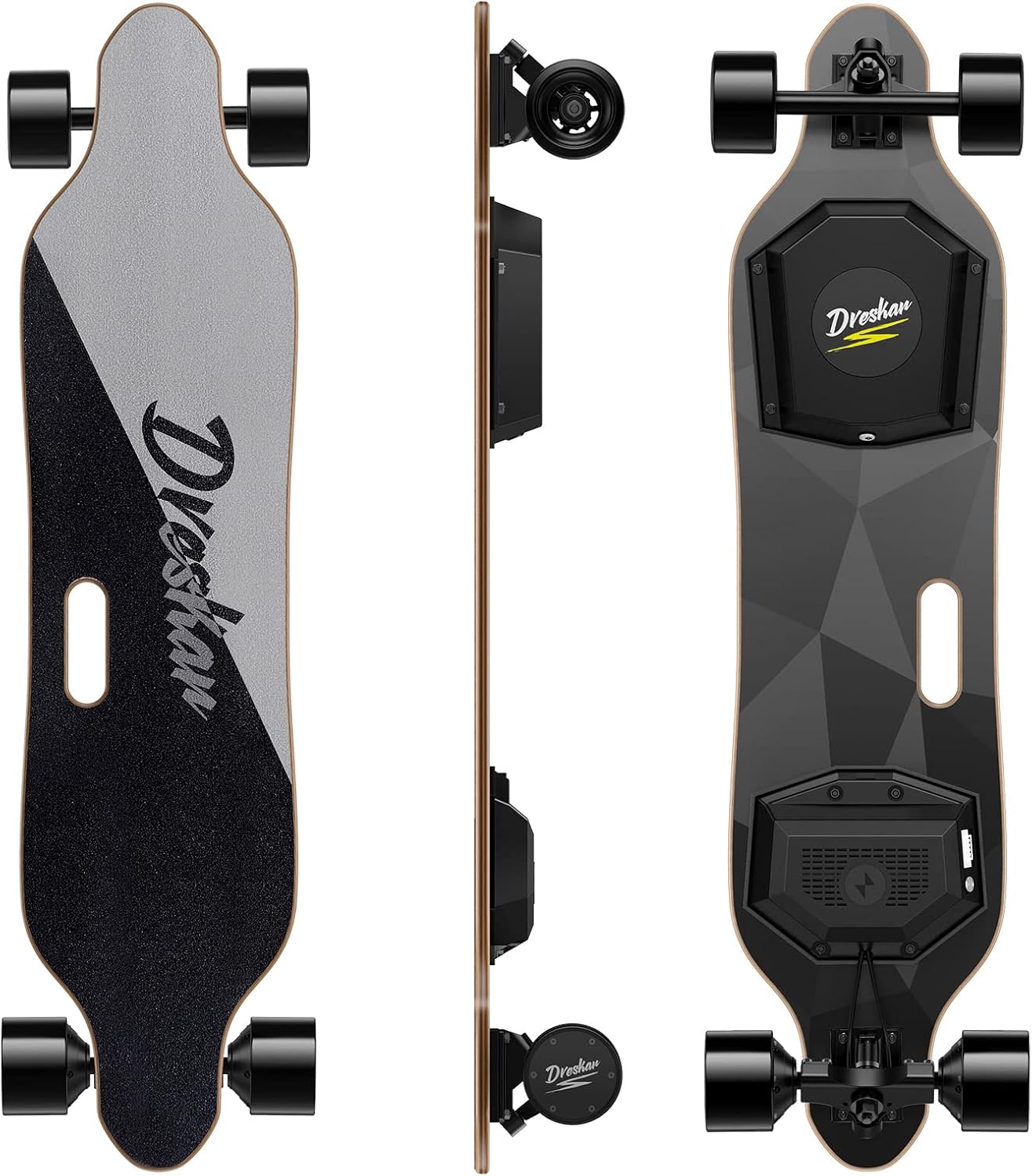 Electric Skateboards 900W Dual Brushless Motor 25MPH Top Speed 4 Speed Adjustment 12.5 Miles Range Electric Longboard with Wireless Remote Control 8 Layer Maple Deck Max Load 286Lbs Upgraded