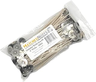100ct Genuine Eco 4 Candle Wicks - 6" Length - 20mm Wick Tab - Natural Wax Coating - Top Selling Wick