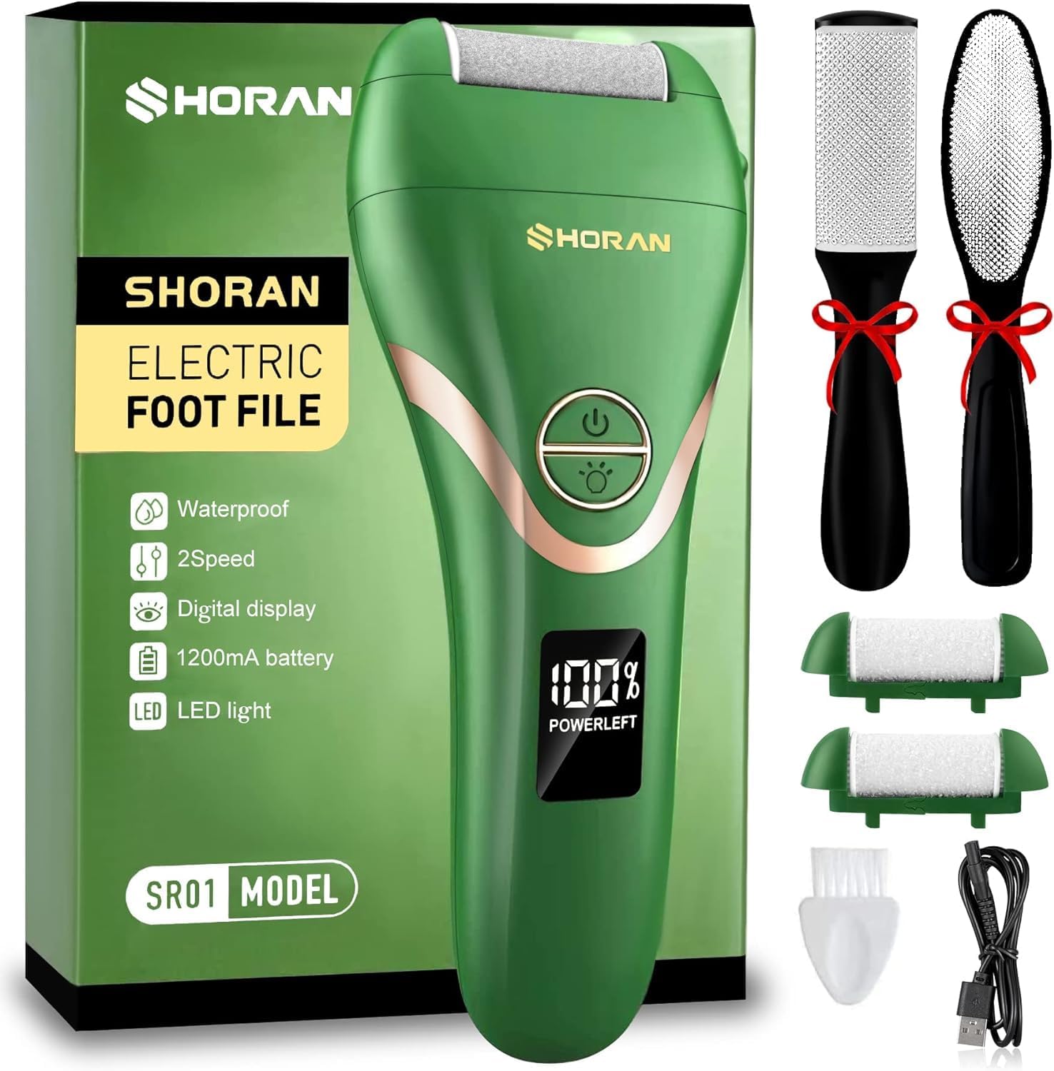 Electric Foot File Feet Hard Skin Remover, Professional Callus Remover Foot Grinder Pedicure Foot Care Utensil Cutters Accessories for Dead Skin Dry Skin, USB Rechargeable with 3 Replacement Rollers