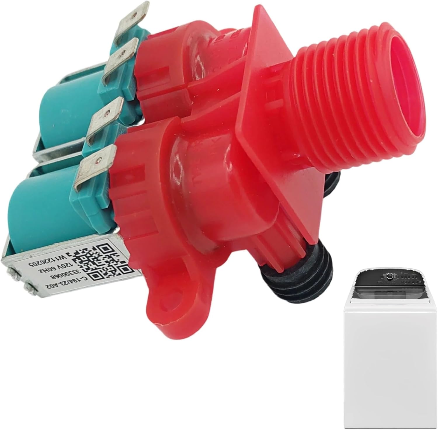 W10921516 Washing Machine Water Inlet Valve – 120V 60Hz Dual Solenoid Coils, Replace W10240947 WPW10240947 W11220205 AP6329242 PS12349460