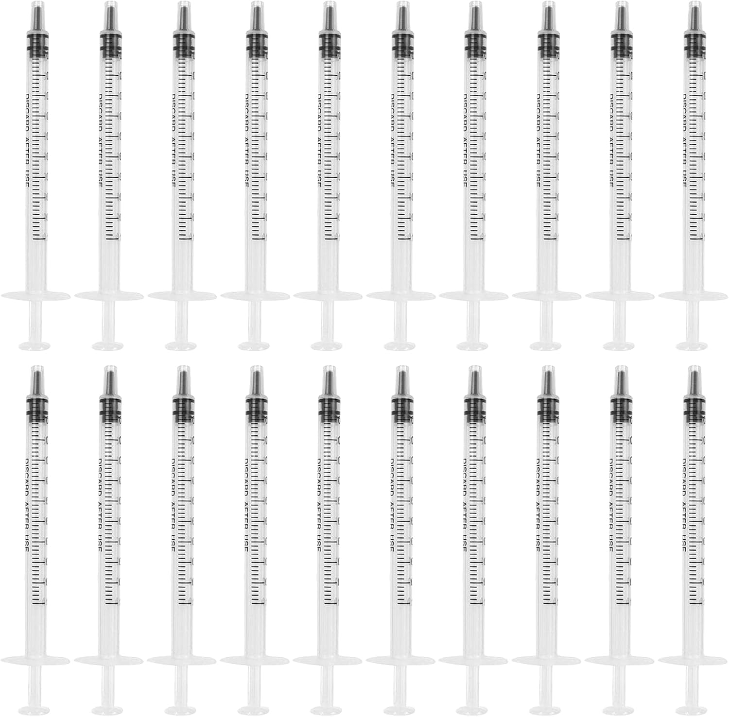 20Pcs 1Ml Plastic Syringes Measuring Syringe No Needle Syringe Reusable 1Ml Syringes Sterile Colostrum For Scientific Lab Baby Medicine Dispensing Liquid Measuring Watering Pet Feeding Glue Applicator