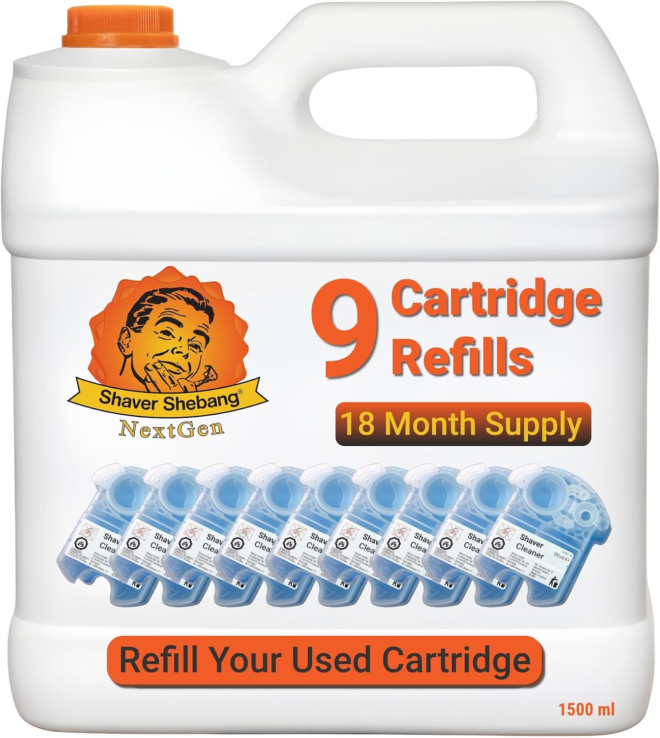 9 Clean & Renew® cartridge refills — 18 months of clean shaving NextGen