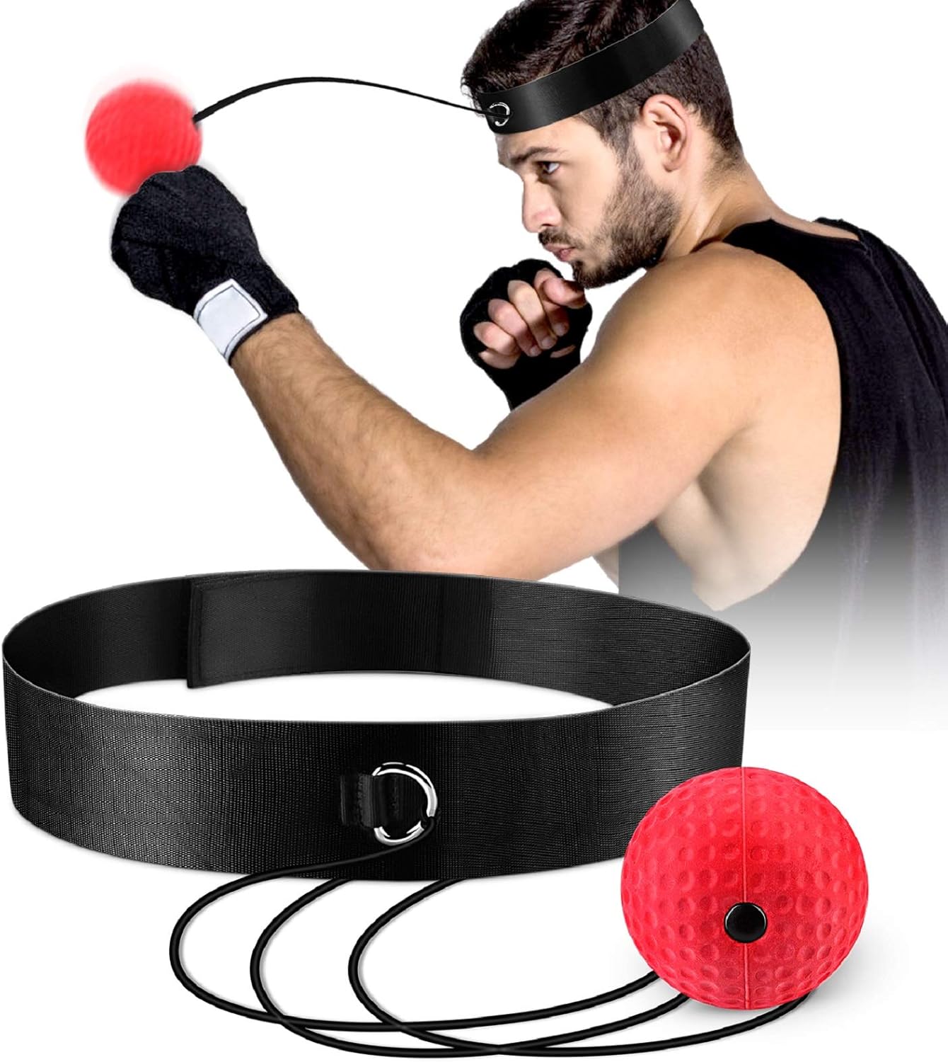 OOTO Upgraded Boxing Reflex Ball, Boxing Training Ball, Mma Speed Training Suitable for Adult/Kids Best Boxing Equipment for Training, Hand Eye Coordination and Fitness