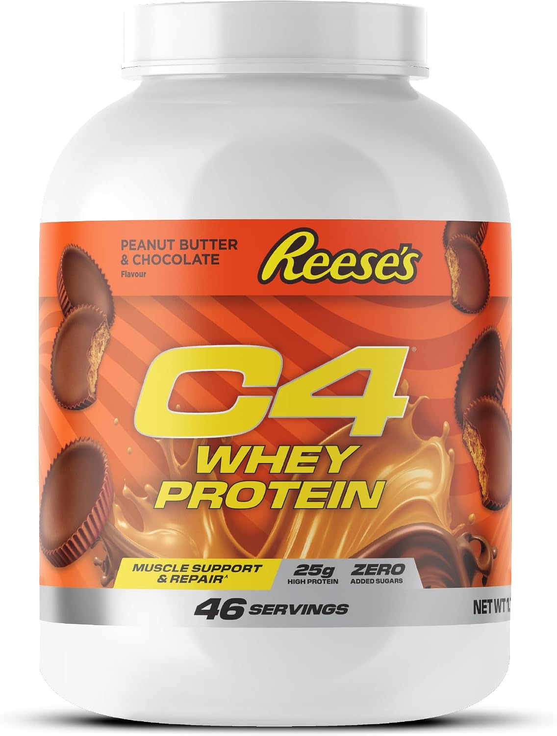 Cellucor C4 Whey Protein Powder, Reese's Peanut Butter & Chocolate, 25g Protein, Low Sugar, Post-Workout Recovery, 46 Servings