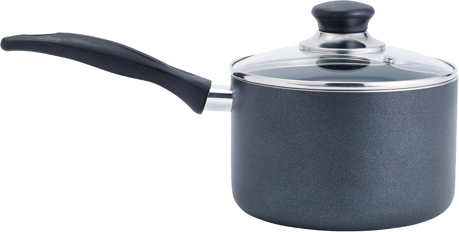 T-fal Specialty Nonstick Handy Pot with Glass Lid 3 Quart, Oven Safe 350F, Multipurpose Sauce Pan, Small Cooking Pot, Stay-Cool Handle, Cookware, Kitchen, Pots and Pans, Dishwasher Safe Black