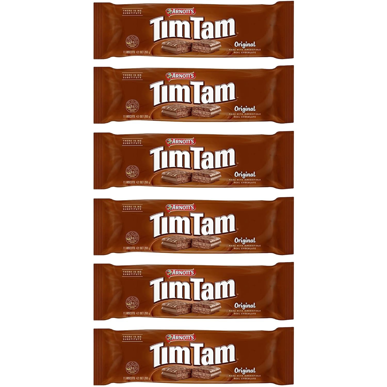 Arnott’s Tim Tam Chocolate Biscuits – 6 Pack – Original Australian Recipe – 66 Cookies Total – Imported from Australia