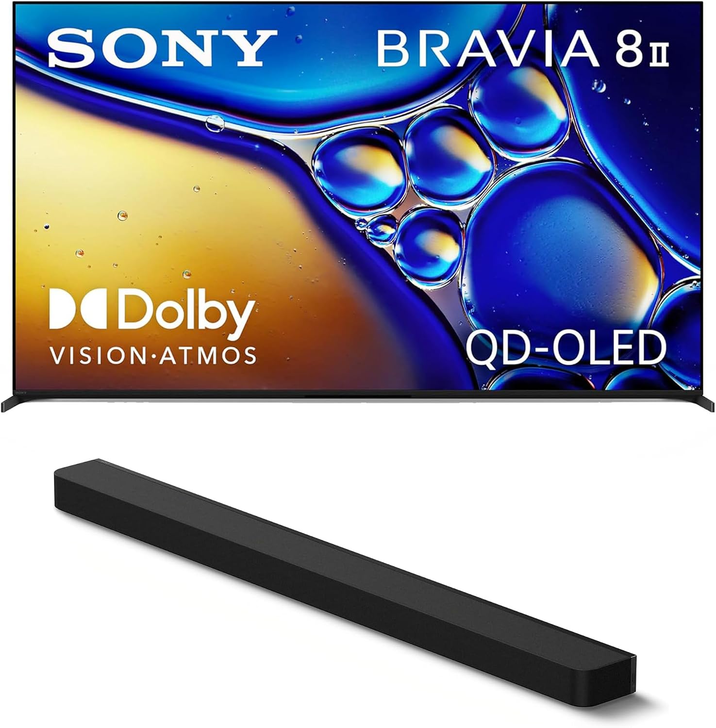 Sony K55XR80M2 55 Inch Bravia 8 QD-OLED 4K HDR Google TV with a HT-A9000 BRAVIA Theater Bar Soundbar (2025)