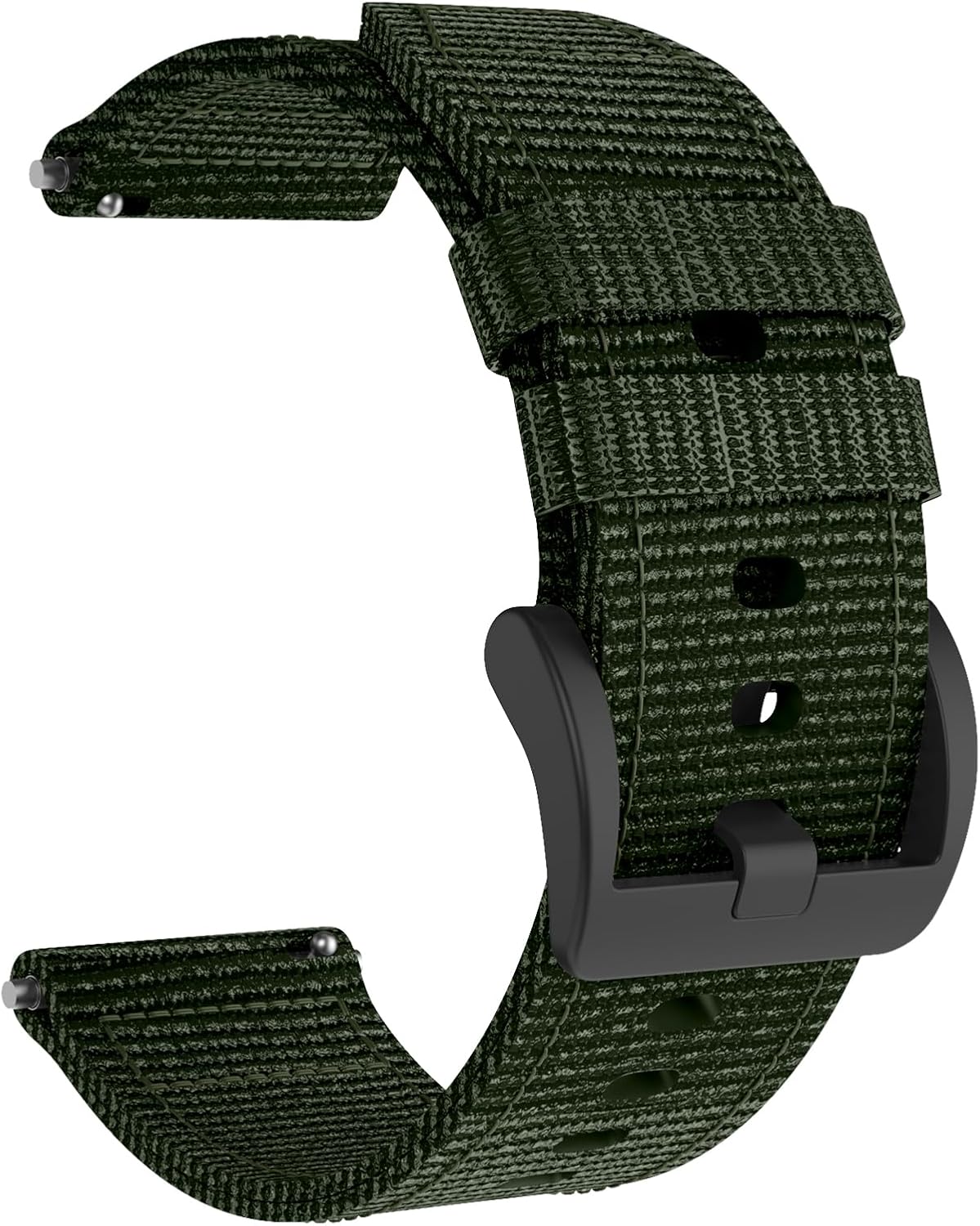 OVERSTEP 20mm Quick-Dry Canvas Watch Band for Garmin Vivoactive 3/5 Forerunner 245/645 & Coros Apex 2/Pace 2 - Durable Sweatproof Strap with Anti-Slip Buckle