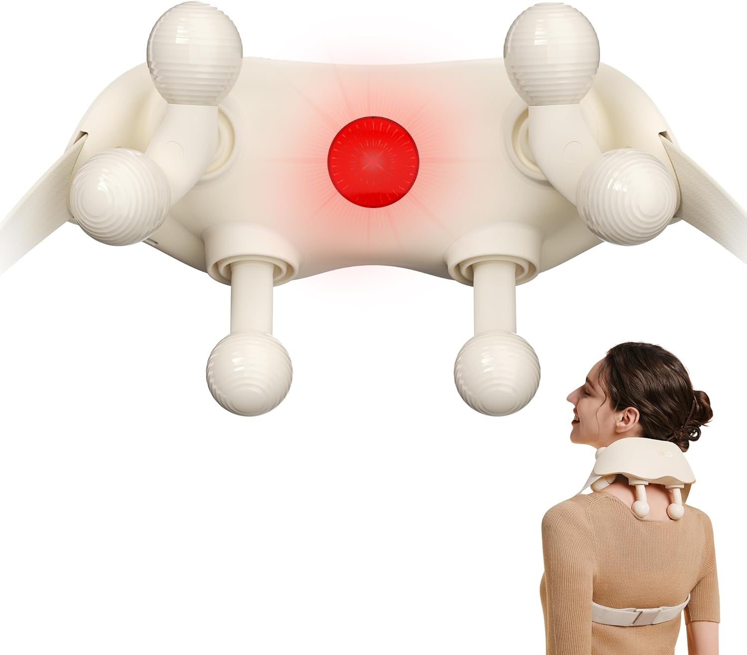 SKG Neck Massager for Pain Relief Deep Tissue Shiatsu Neck and Shoulder Massger with Heat Gifts for Men and Women Birthday HS500