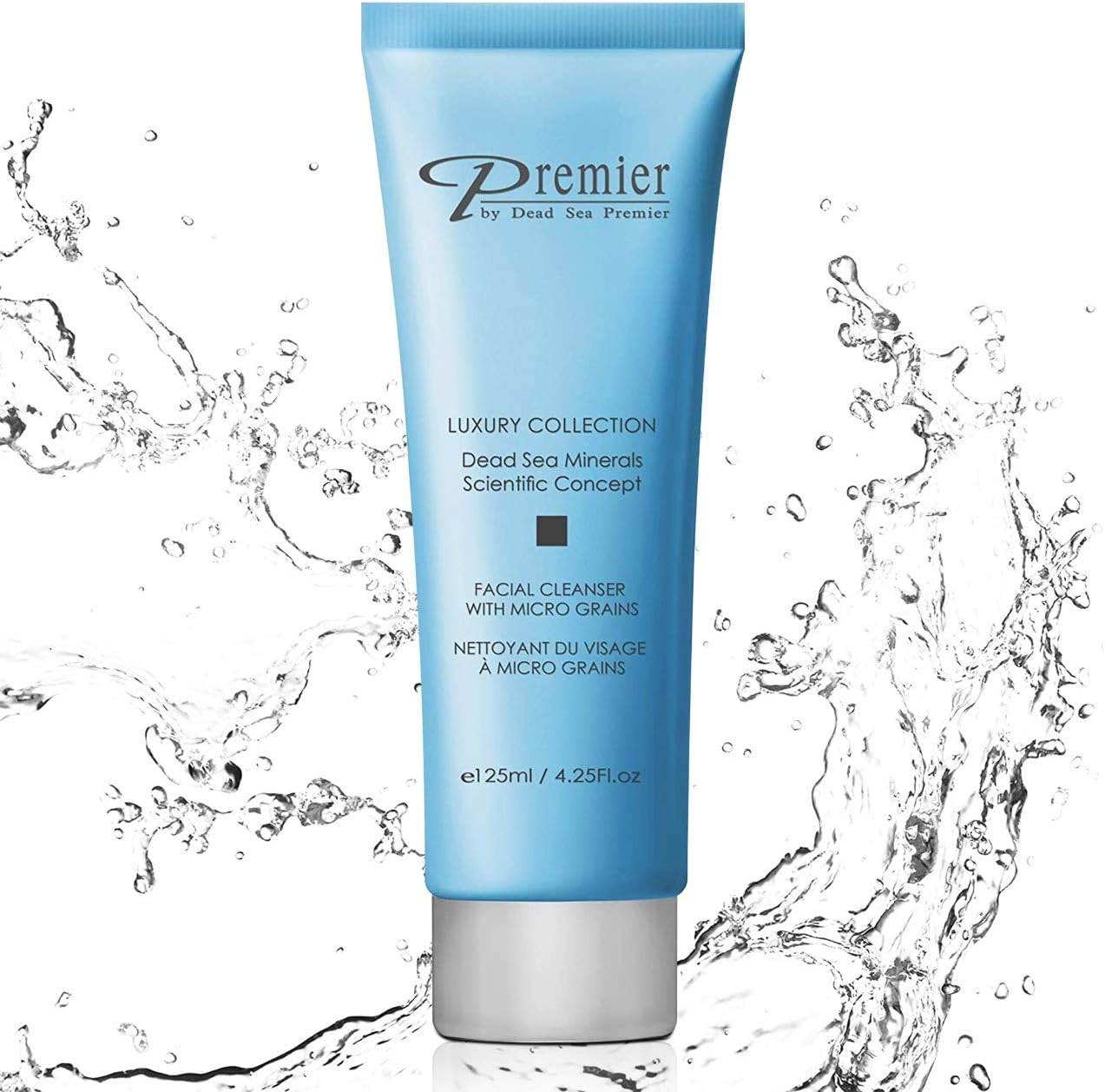 Luxary collection Dead Sea minerals scientific concept with micro grains