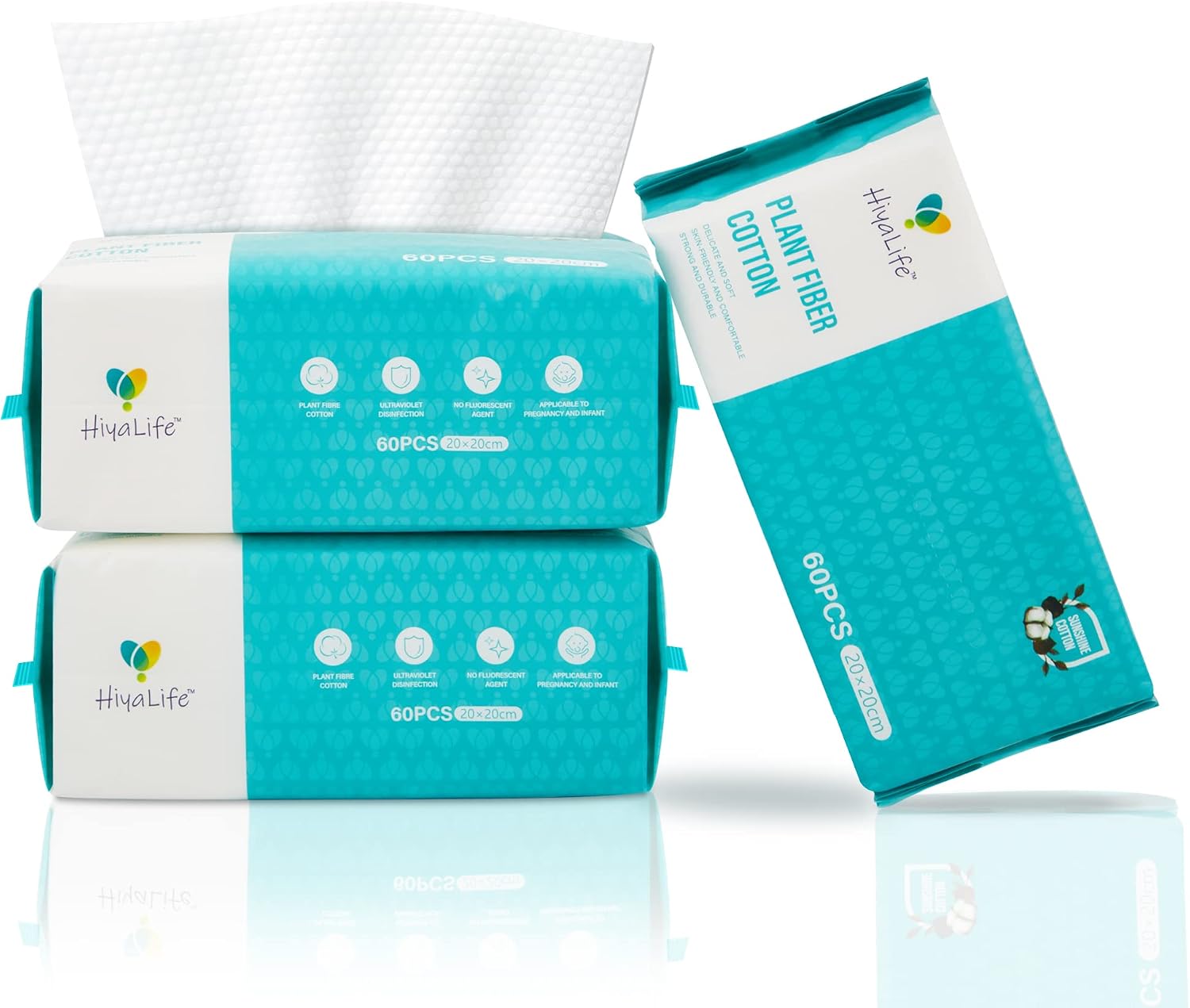 Face Wipes for Adults & Babies Disposable Face Towel Cloths, Biodegradable, Thick, Plant-Based & Absorbent Wipes for Sensitive Skin Travel-Friendly Dry Wipes for Makeup Removal & Skin Care