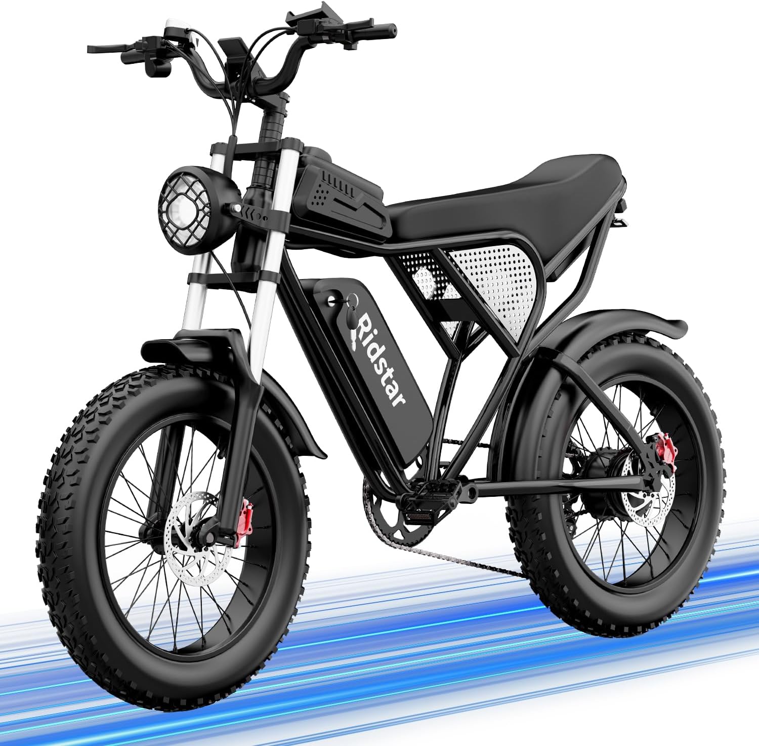 Electric Bike for Adults Q20, Peak 3000/1500W, 37/30MPH,52V 40AH,48V/20AH E-Bike,30-180 Miles Electric Motorcycle, 20" Fat Tire Dirt Bike, UL2849 GCC All Terrain for Mountains, Snow, Sand, Road