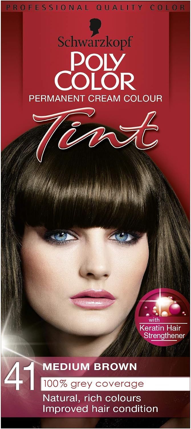 Schwarzkopf Poly Tint Colour, Medium Brown Number 41 - Pack of 3