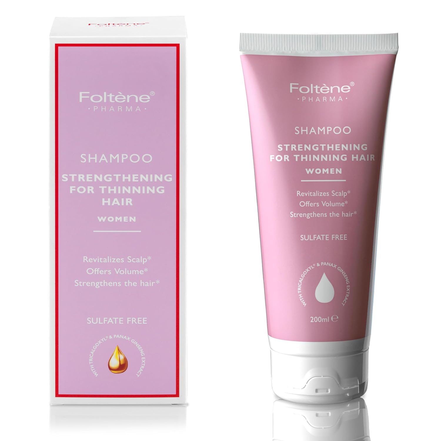 Foltene Strengthening Shampoo for Women – Reduces Thinning, Boosts Volume, and Enhances Hair Health – Thickening, Silicone & Sulfate-Free Formula for Fuller Strands (6.76 fl. oz.)
