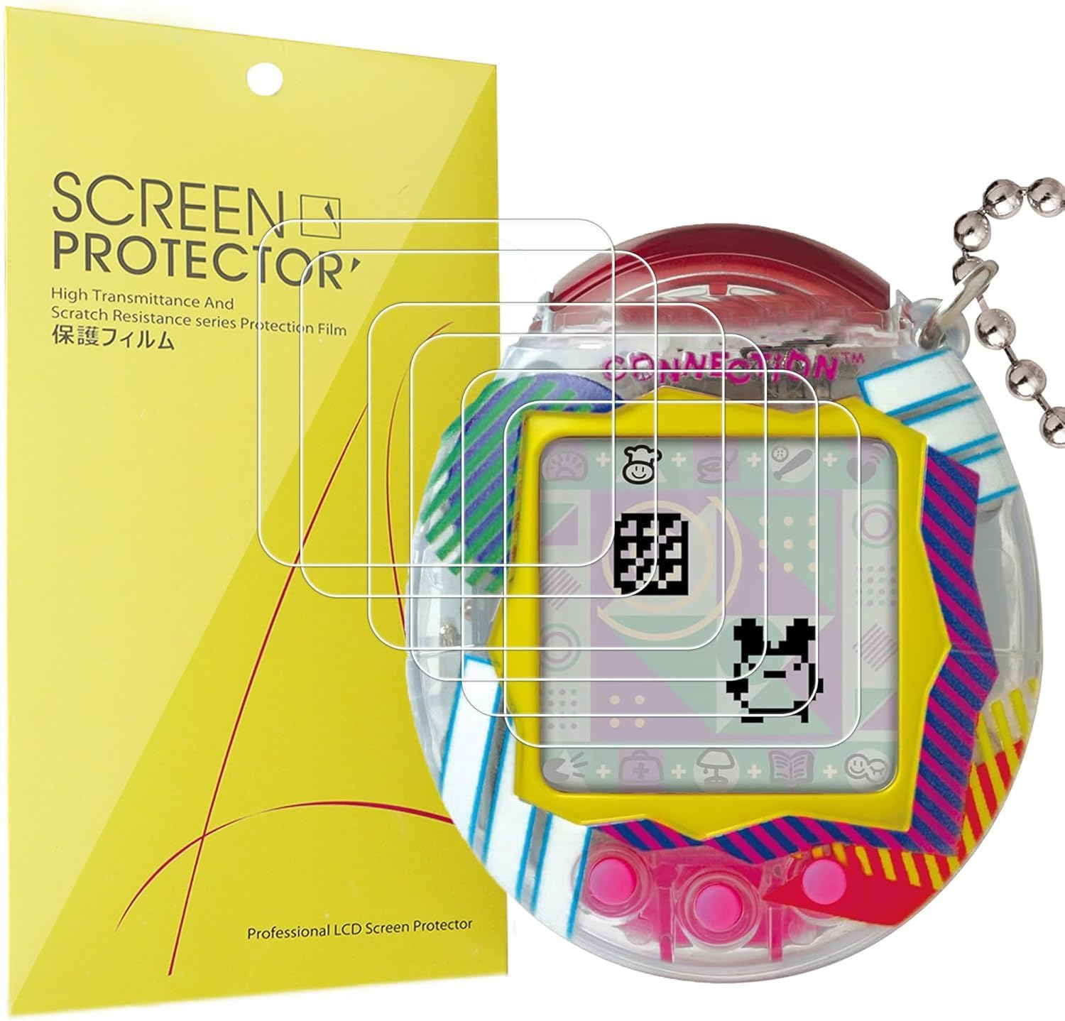 Blueshaweu Compatible for Tamagotchi Connection Screen Protector, [6 Pack] Full Coverage TPU Clear Film Compatible for Tamagotchi Connection (6 Pack)