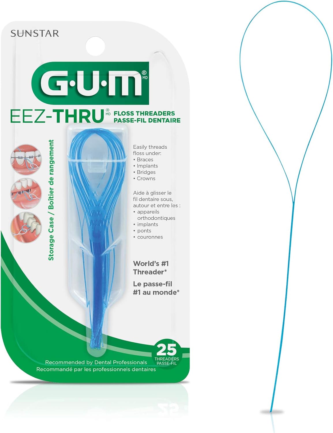 GUM EEZ-Thru Floss Threaders - 25 Pieces - 2pc