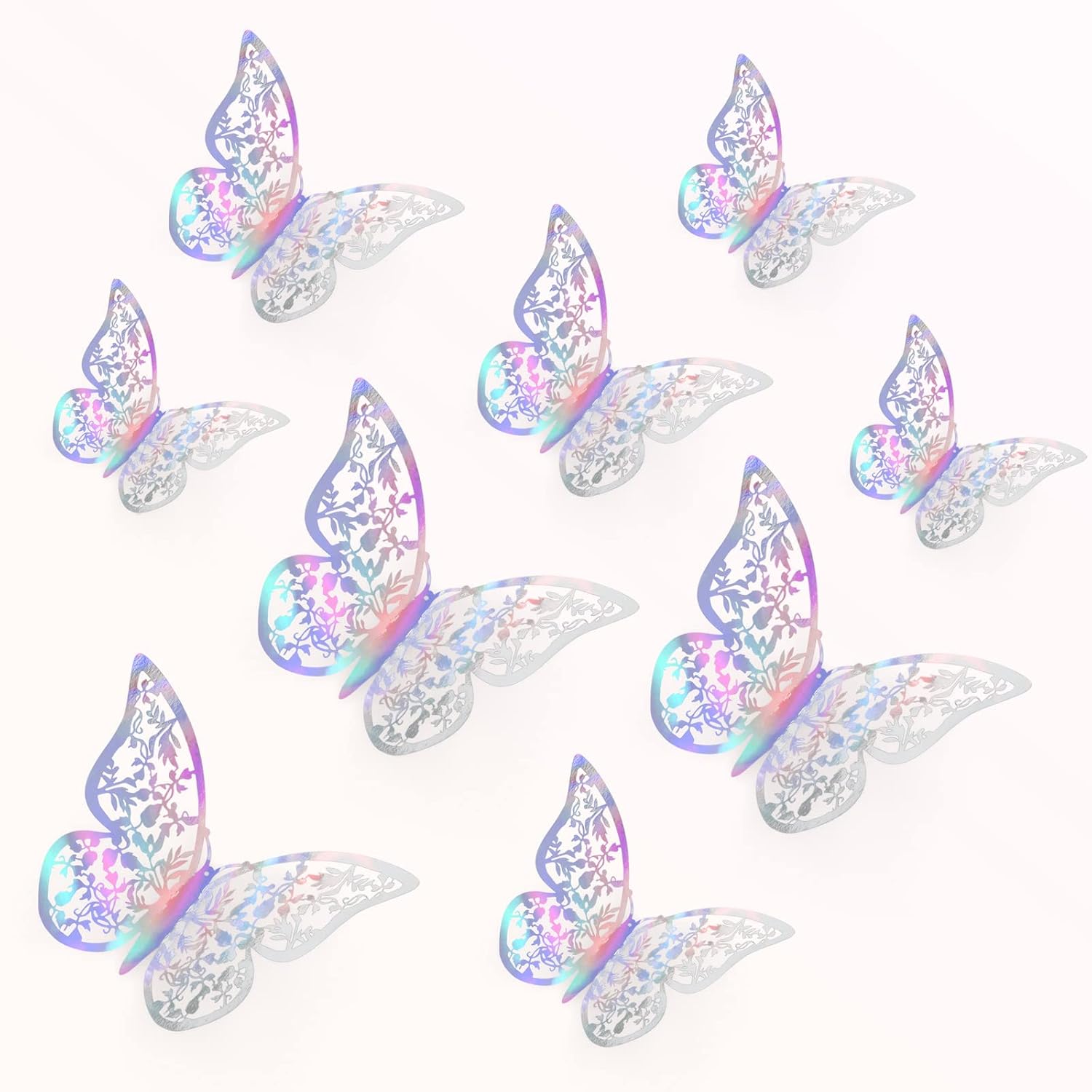 Realjoy 36Pcs 3D Butterfly Wall Sticker 3 Sizes Butterfly Wall Decals Butterflies Stickers for Walls Bedroom Party Wedding Decors(Colorful), Multicolor