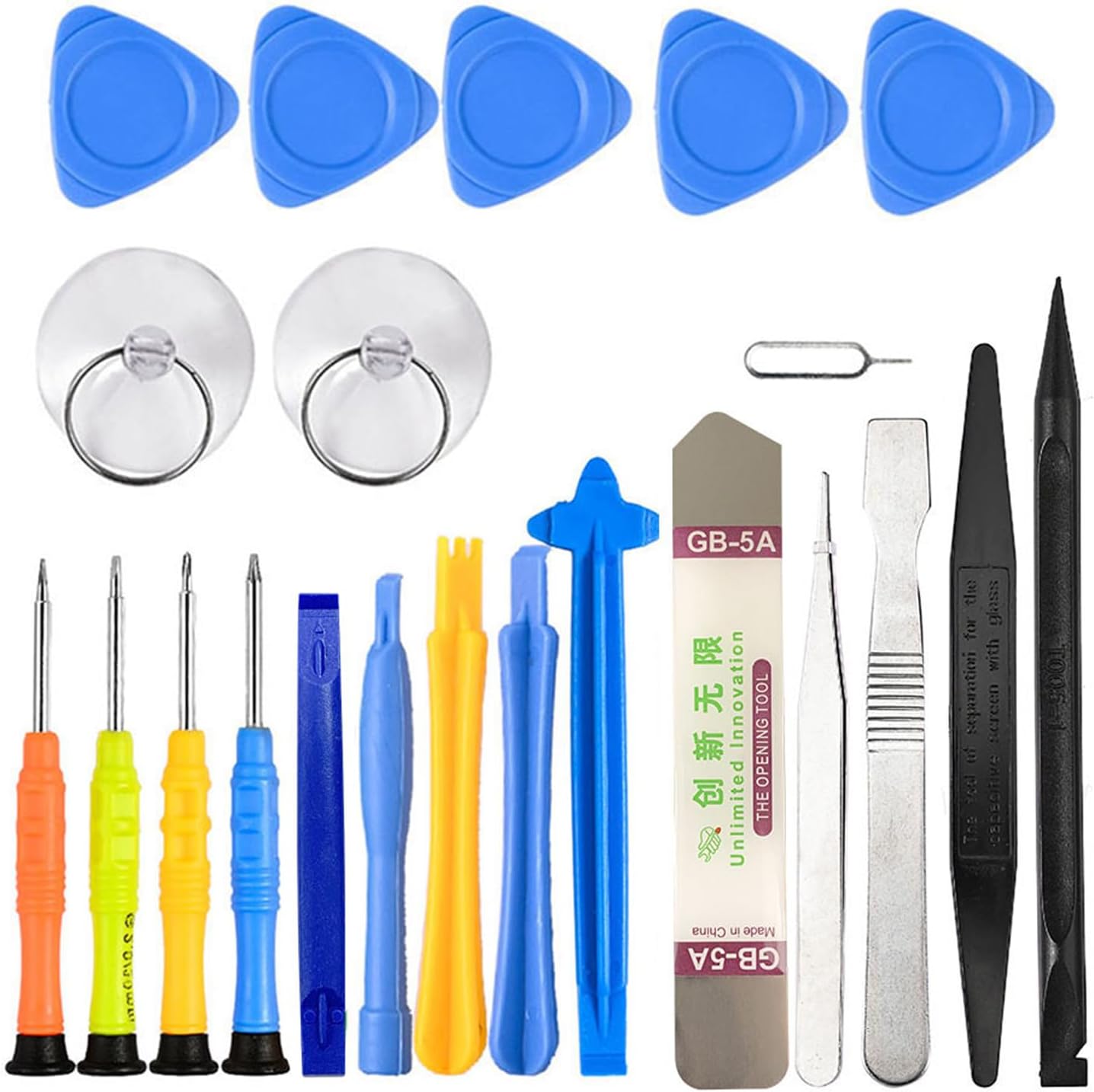 22 in 1 Phone Repair Tool Kit, Prying Tool Kit Glasses Repair kit pry Tool pc Tool kit iPhone Repair kit Repair Kit with Magnetic Screwdrivers Set for Smart Phone Disassembly and Repair