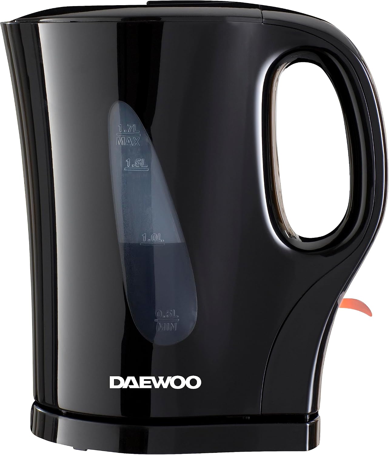 Daewoo Essentials 1.7L Fast Boil Electric Kettle – Black Plastic Cordless Jug with Auto Shut-Off & Boil-Dry Protection, Compact, Easy to Use & Clean