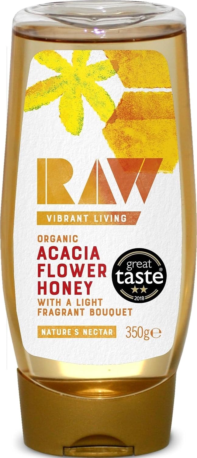 Raw Vibrant Living Organic Acacia Flower Honey, 350g