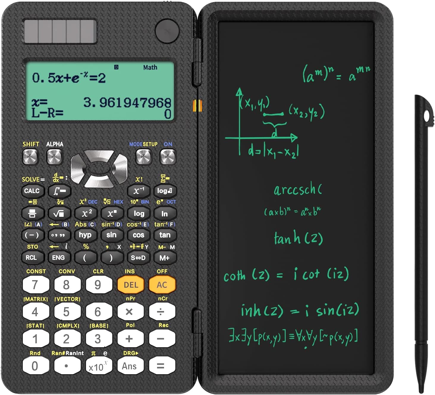 NEWYES 991ES Plus Scientific Calculator with Writing Tablet, 417 Function with Solar Battery, Professional Upgraded 991ES Plus Calculator Portable Notepad Back to School Supplies for Student, Teacher