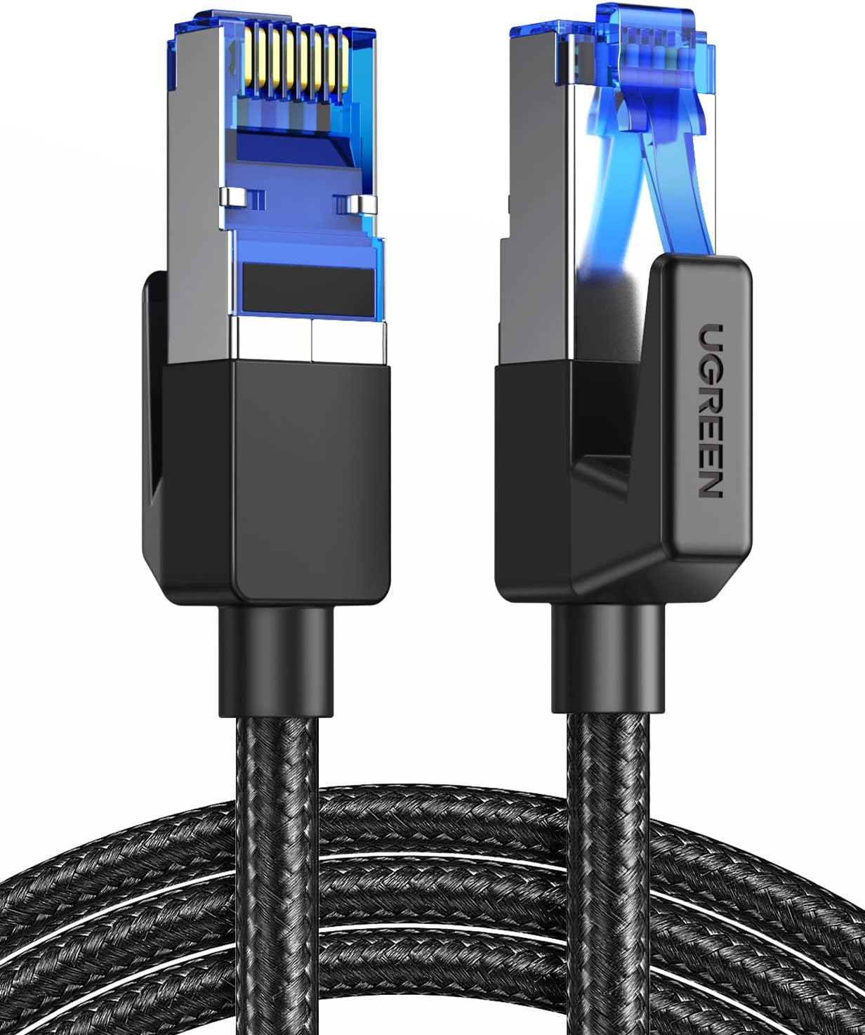 UGREEN Ethernet Cable 2M, Cat 8 Internet Cable High-Speed 40Gbps 2000MHz RJ45 LAN Cable, F/FTP POE Braided Gigabit Network Cable Compatible with Xbox/Switch/PS5/WiFi Extender/Router/Modem Patch Panel