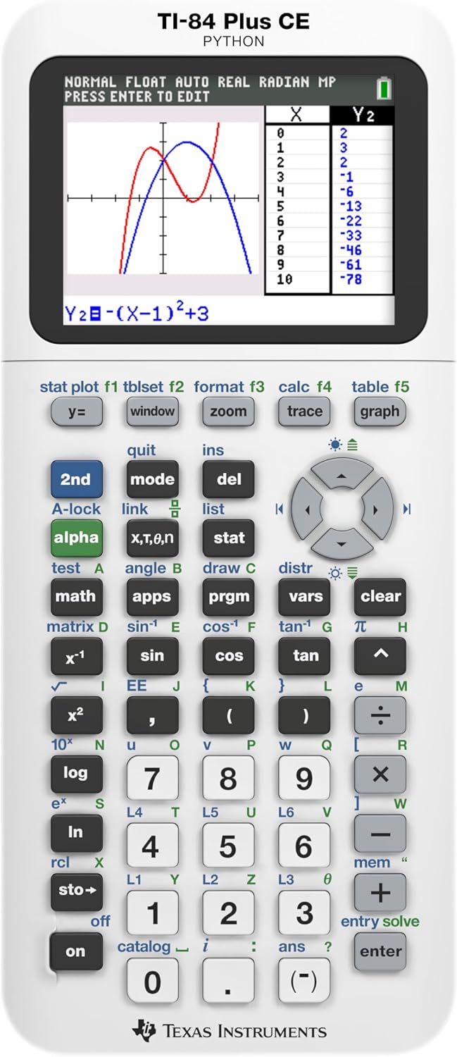 TI-84 Plus CE Graphing Calculator Texas Instruments, Crisp Calculation White