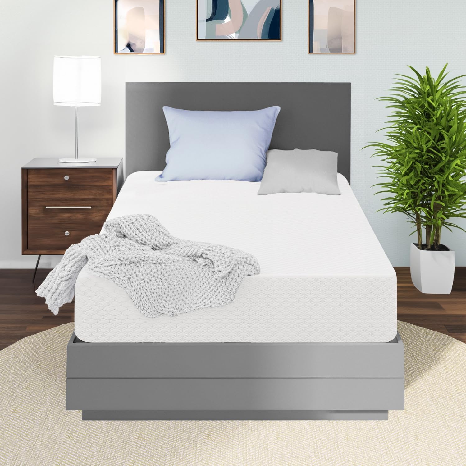 8 Inch Twin Cooling Gel Memory Foam Mattress Medium Firm CertiPUR-US Certified Mattress in a Box Enhanced Pressure Relief Removable Soft Cover No Fiberglass (Twin, 8 in)