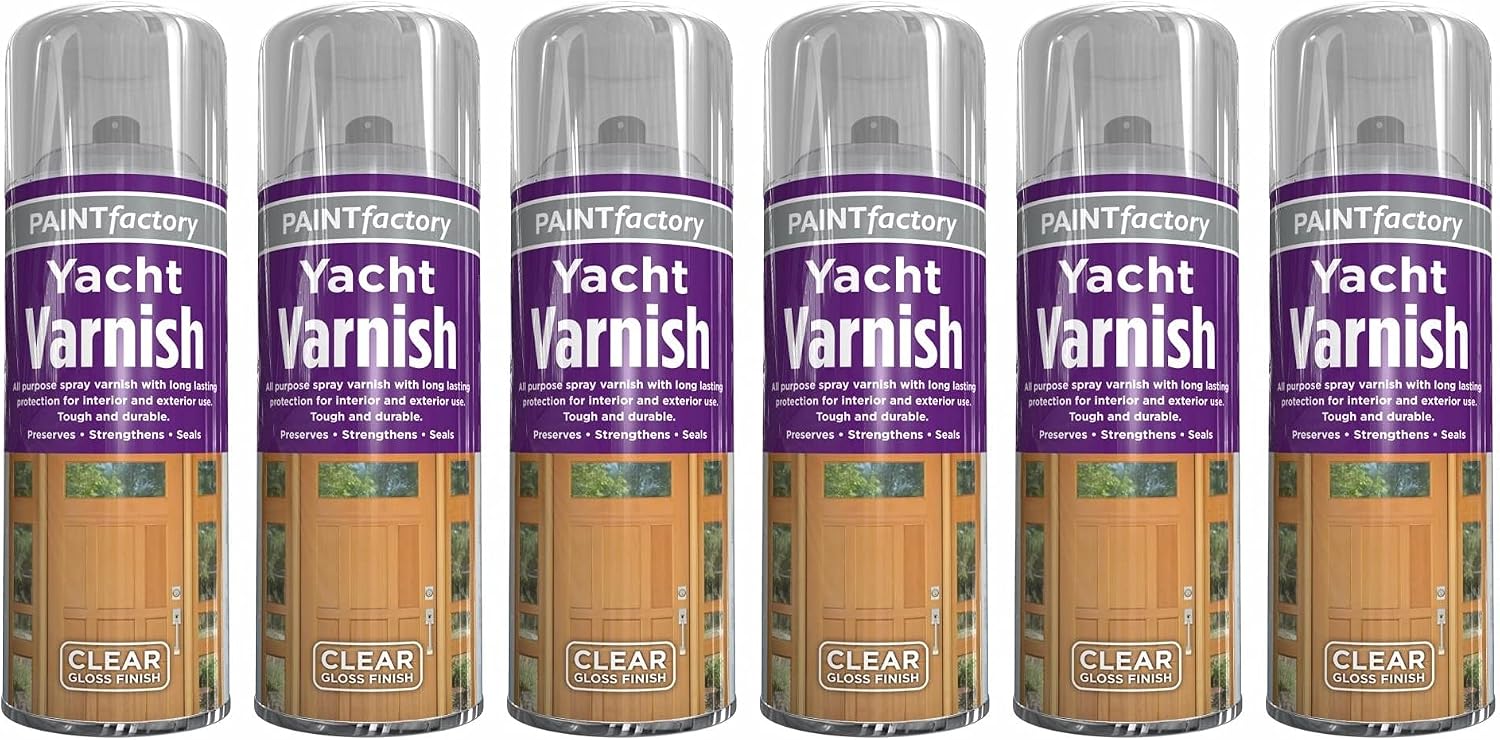Yorkshire Homeware All Purpose Yacht Varnish - Professional Clear Gloss Finish Spray Wood Colour Paint 400ML (6)
