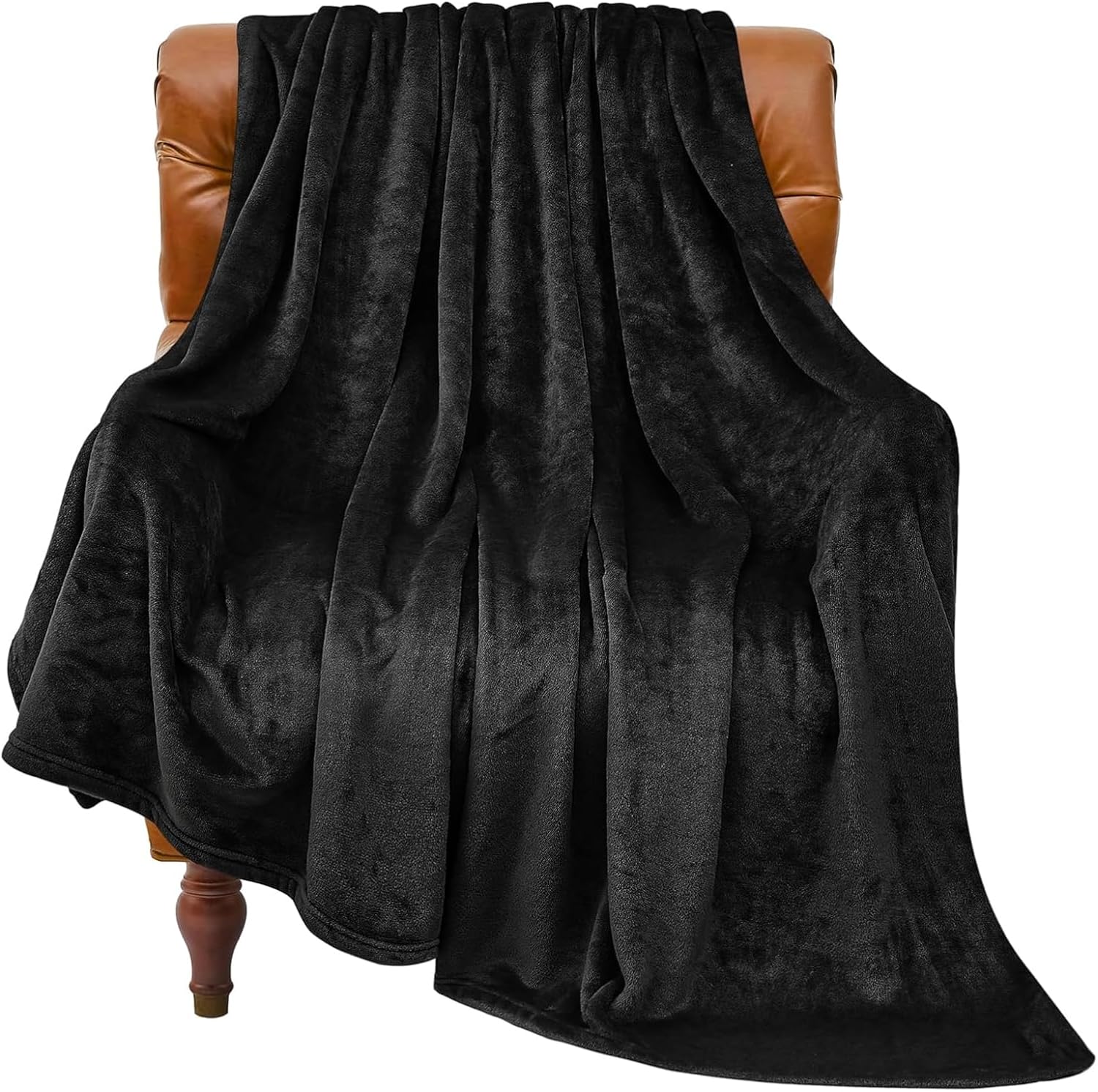 BEDELITE Fleece Blanket Soft Plush Throw for Couch Black 50"x60" | Ultra Soft Fleece, Plush Microfiber, Lightweight Warmth, All Season Comfort, Fade Resistant, Machine Washable, Couch Sofa Bed